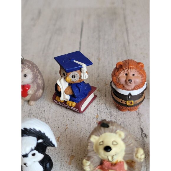 Miniature friends of forest raccoons squirrel Hedgehog owl unique set figure - Picture 7 of 12